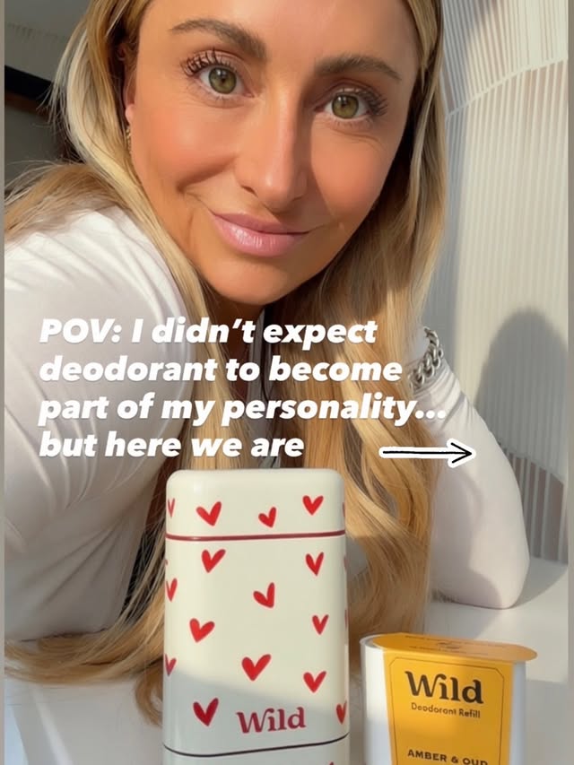 Instagram post by @citygirlgonemom for Wild. Caption reads: [...] about deodorant… but here we are 😂 The Wild....