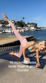 Instagram post by @pilatestv for SENSTYLABLE. Caption reads: It’s your Pilates weekend workout with....