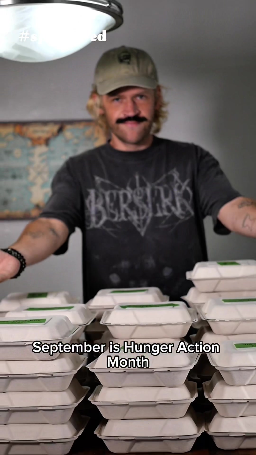 TikTok post by @blacklegbritty for Ad Council. Caption reads: #ad Hunger Action Day is September 9th — let’s all....