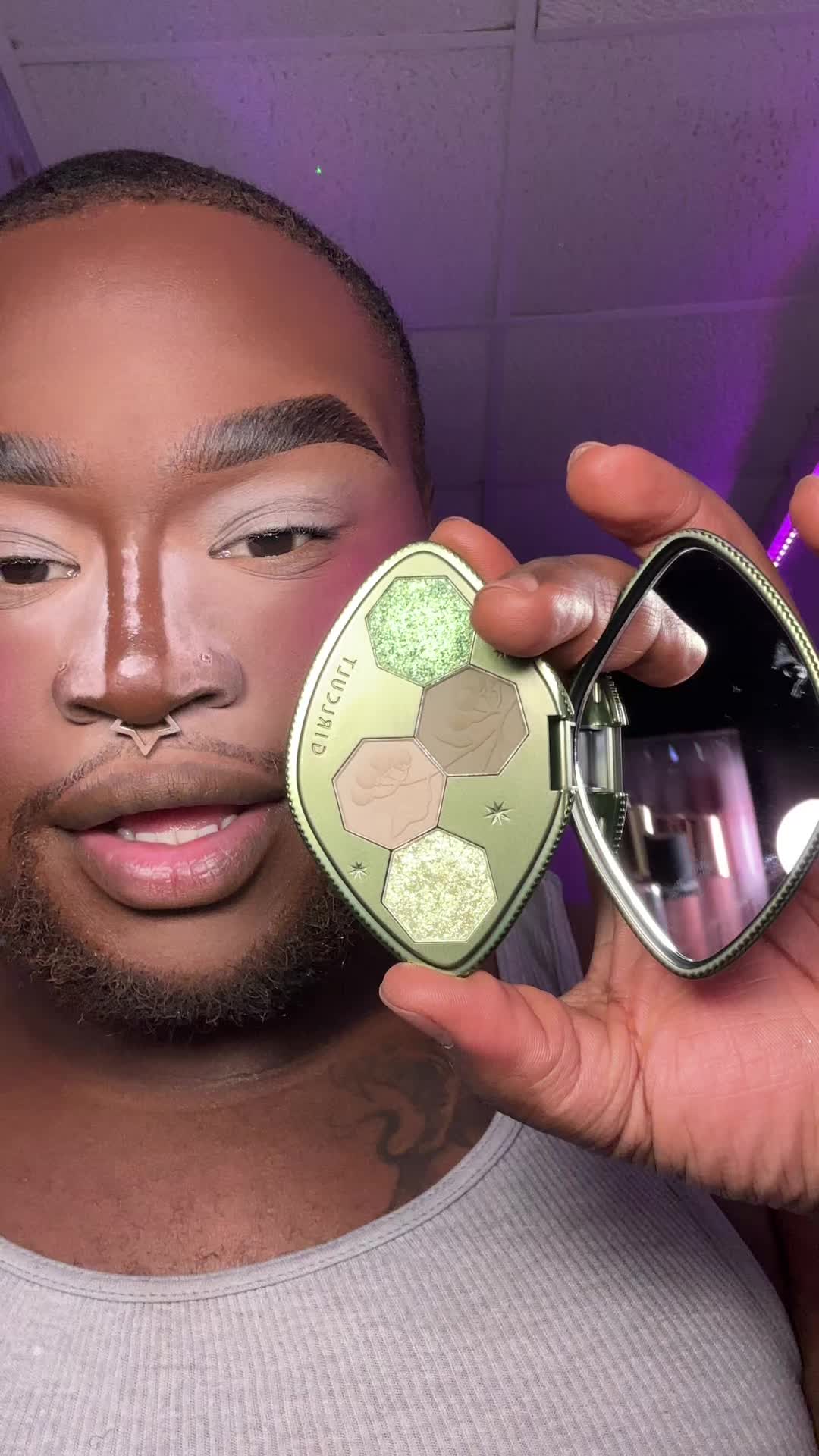 TikTok post by @poorlildarkbxyy for Girlcult Cosmetics. Caption reads: @Girlcult Cosmetics this quad is cute lol #cbeauty....