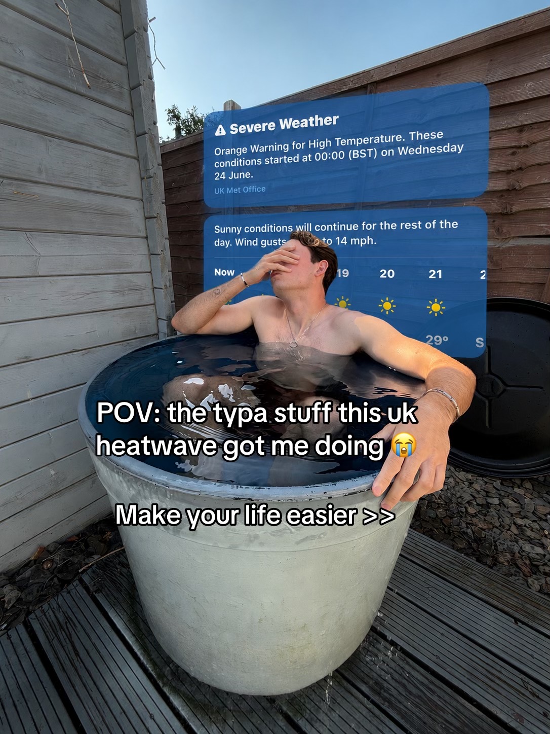 TikTok post by @optimise_ for REDHUT. Caption reads: [...] heatwaves easier with one of these by....