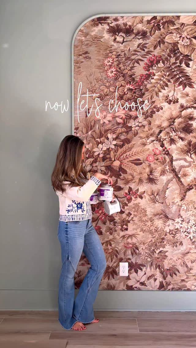 Instagram post by @addisonswonderland for Sandberg Wallpaper. Caption reads: Which should I choose? 🤔 A, B, C or D??? Stay....