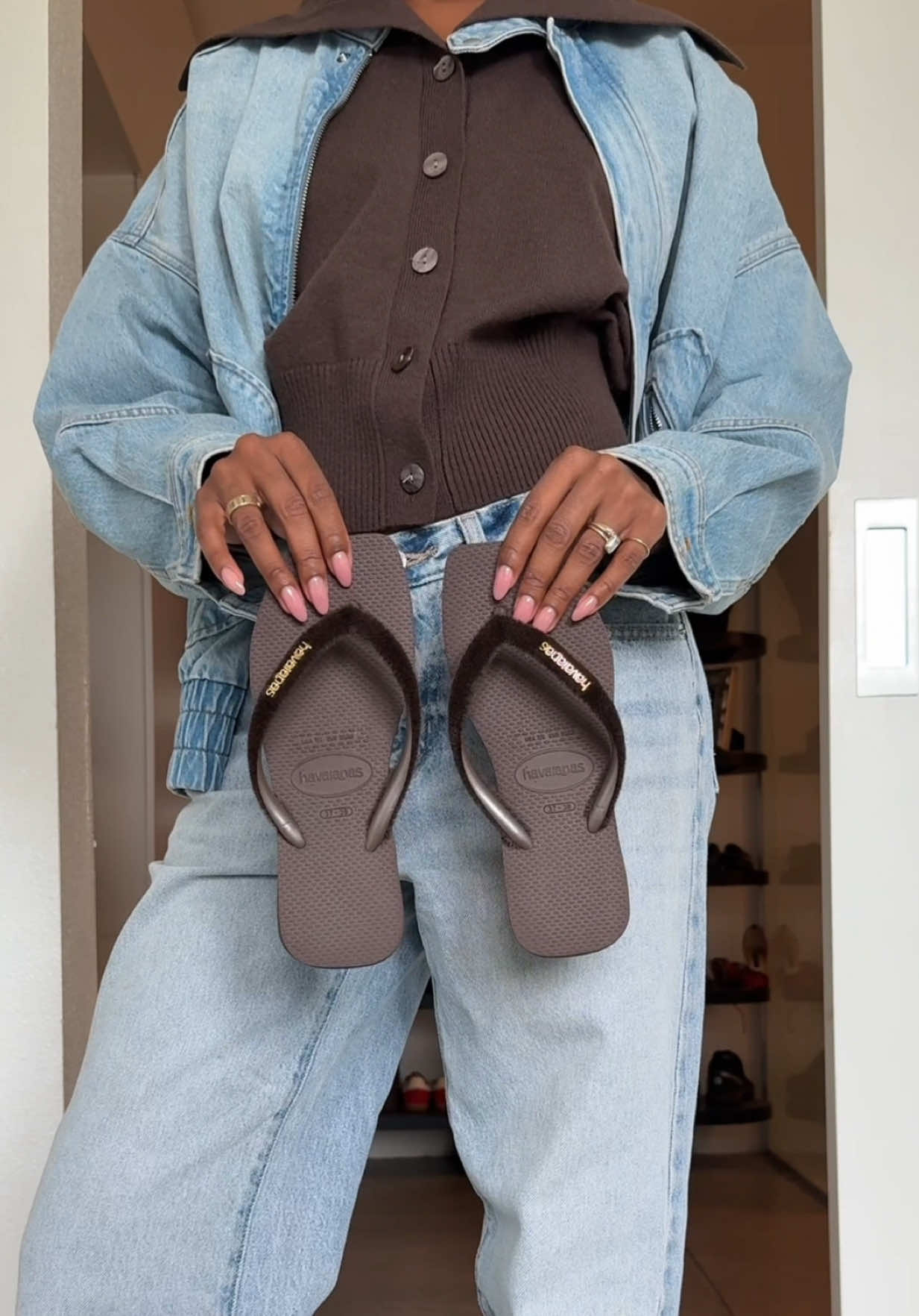 TikTok post by @livinglauryn for Havaianas. Caption reads: i’m obessed with the brown! @Havaianas US....