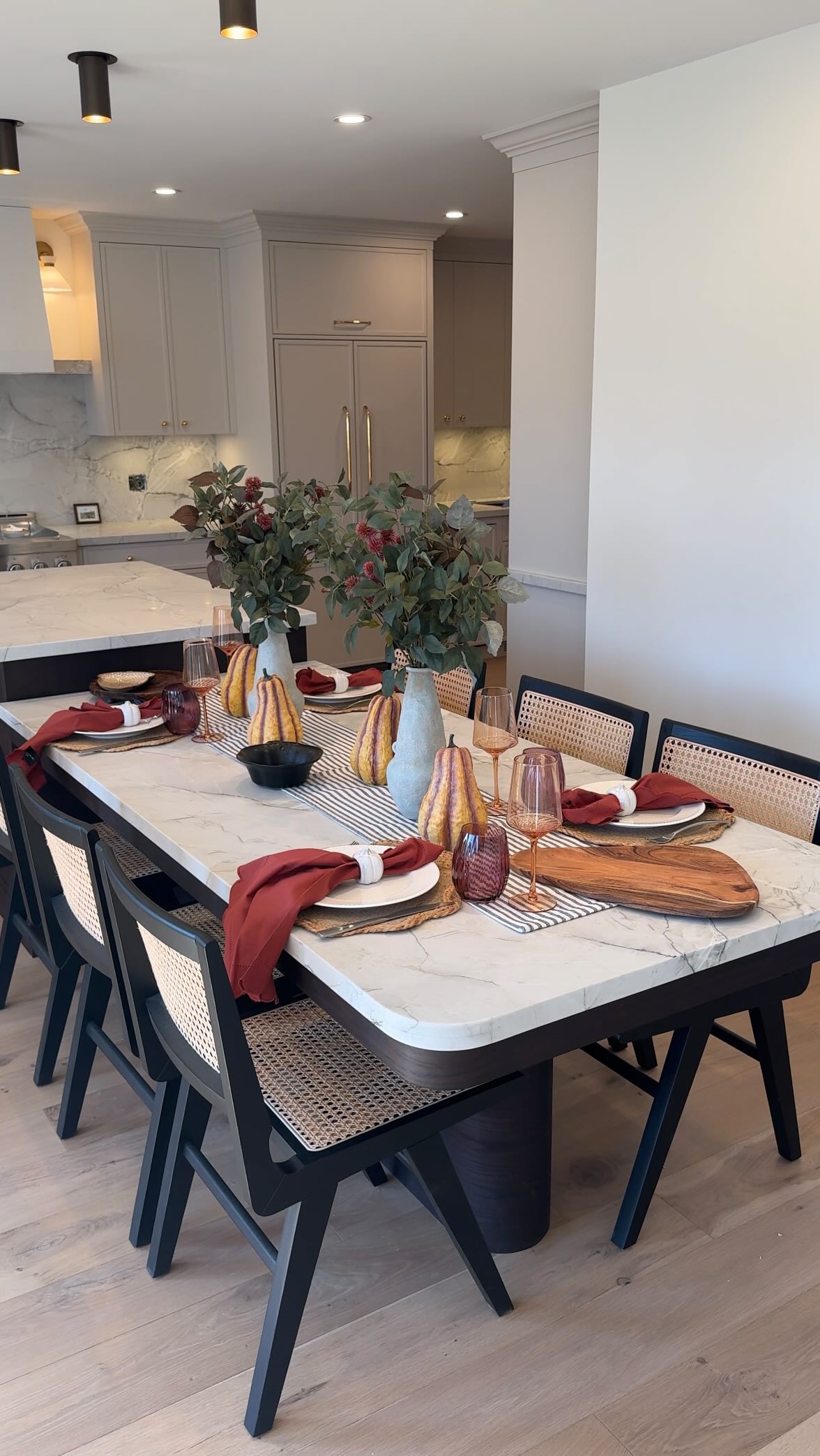 Instagram post by @chiaraplastina for HomeSense. Caption reads: Hosting season is here 🍁🍂🕯️ Our kitchen is....