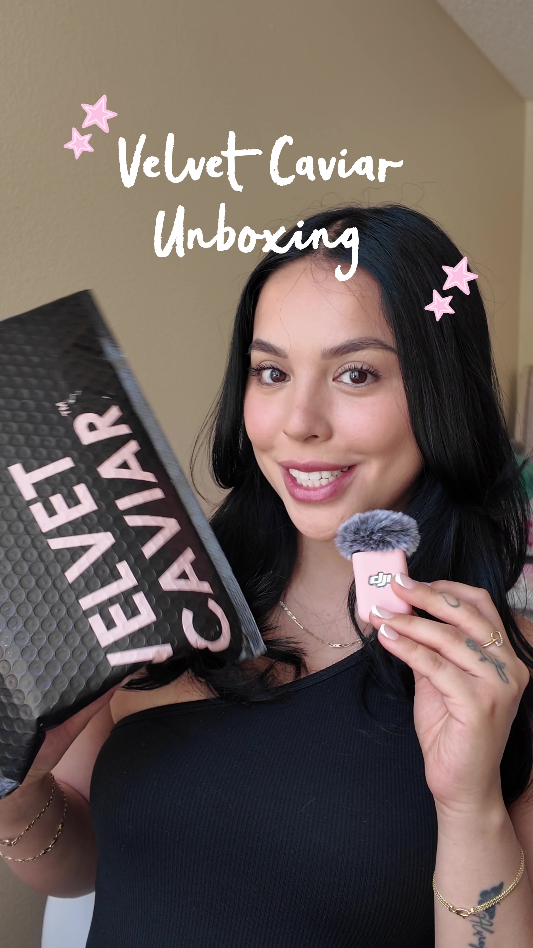 TikTok post by @rebeccarianna for VELVET CAVIAR. Caption reads: [...] my Showcase ! <3 Thank you @velvetcaviar....