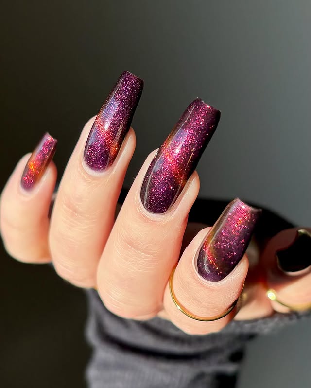Instagram post by @cozychai.nails for Cracked Polish. Caption reads: Just A Finch - @crackedpolish ❤️‍🔥🐤✨ *paid pr....