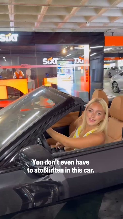 Instagram post by @nukivanlent for SIXT. Caption reads: No Stoßlüften necessary with @sixt 🇩🇪🇺🇸#german....
