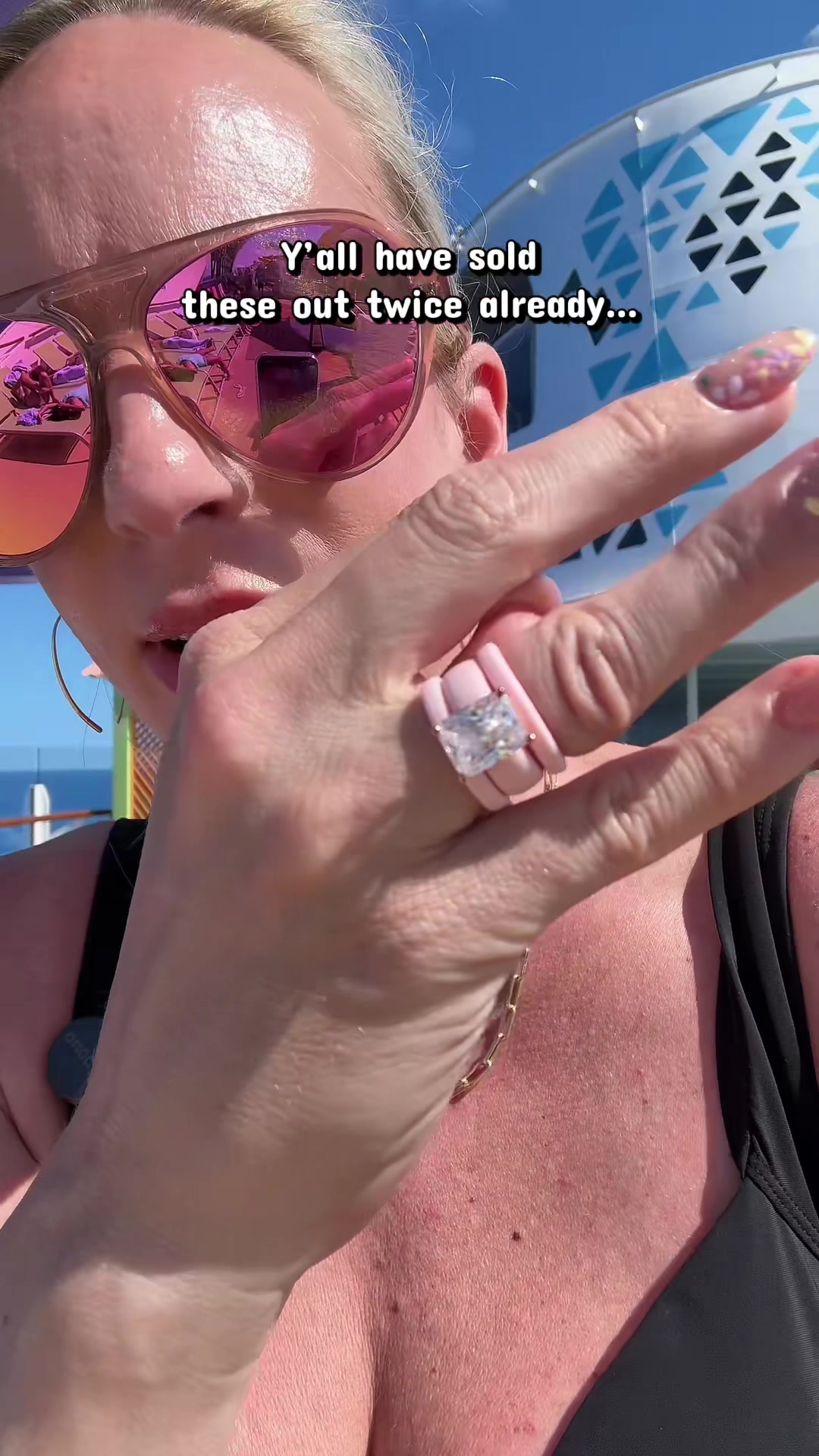 TikTok post by @tiffanyleann1.0 for Rinfit. Caption reads: Gym, Safery, Pregnancy, Travel…🌸 @Rinfit Rings.