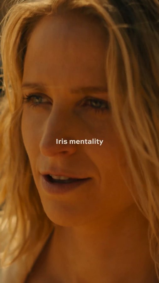 Instagram post by @niamhalgar for Sky TV. Caption reads: She said what she said 🤷 🍆 🔪 #TheIrisAffair.