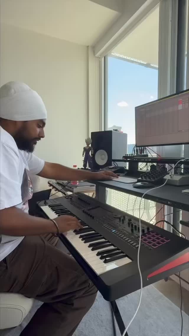 Instagram post by @ikky.music for Roland. Caption reads: Recreating “Boyfriend” with the new Roland Fantom....