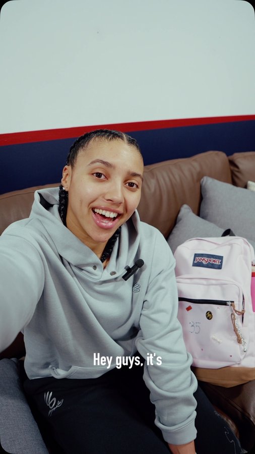 Instagram post by @azzi35 for JanSport. Caption reads: Come spend the day with me and my @jansport as I....