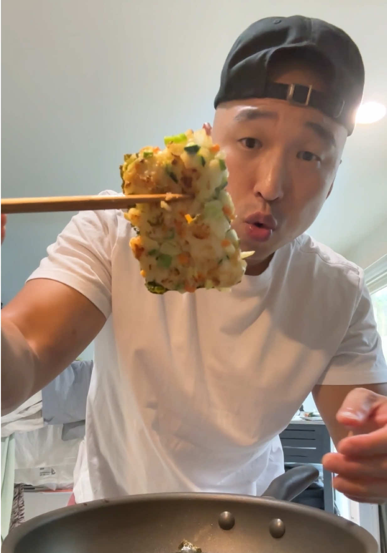TikTok post by @chefchrischo for Gimme Seaweed. Caption reads: When my kids say “no” to veggies, I sneak it in....