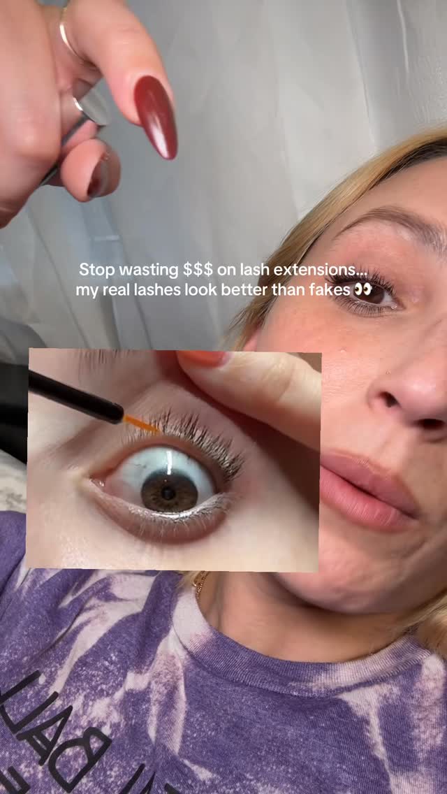 Instagram post by @glowupwithcrissy for Nuorganic. Caption reads: Lash extensions vs natural lash growth ✨ Moms over....