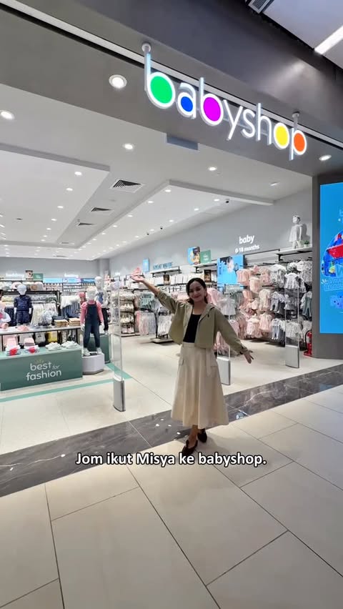 Instagram post by @misyasyahirah for Babyshop. Caption reads: Discover with Misya the cutest fashion for your....