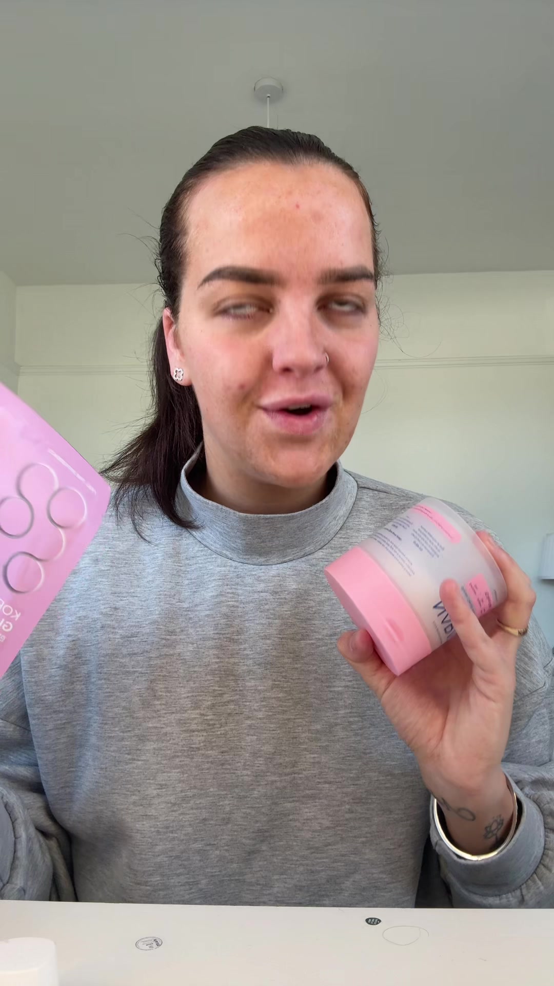 TikTok post by @meganjode for Narae. Caption reads: @Narae UK 🎀 #glassskin #glowyskin.