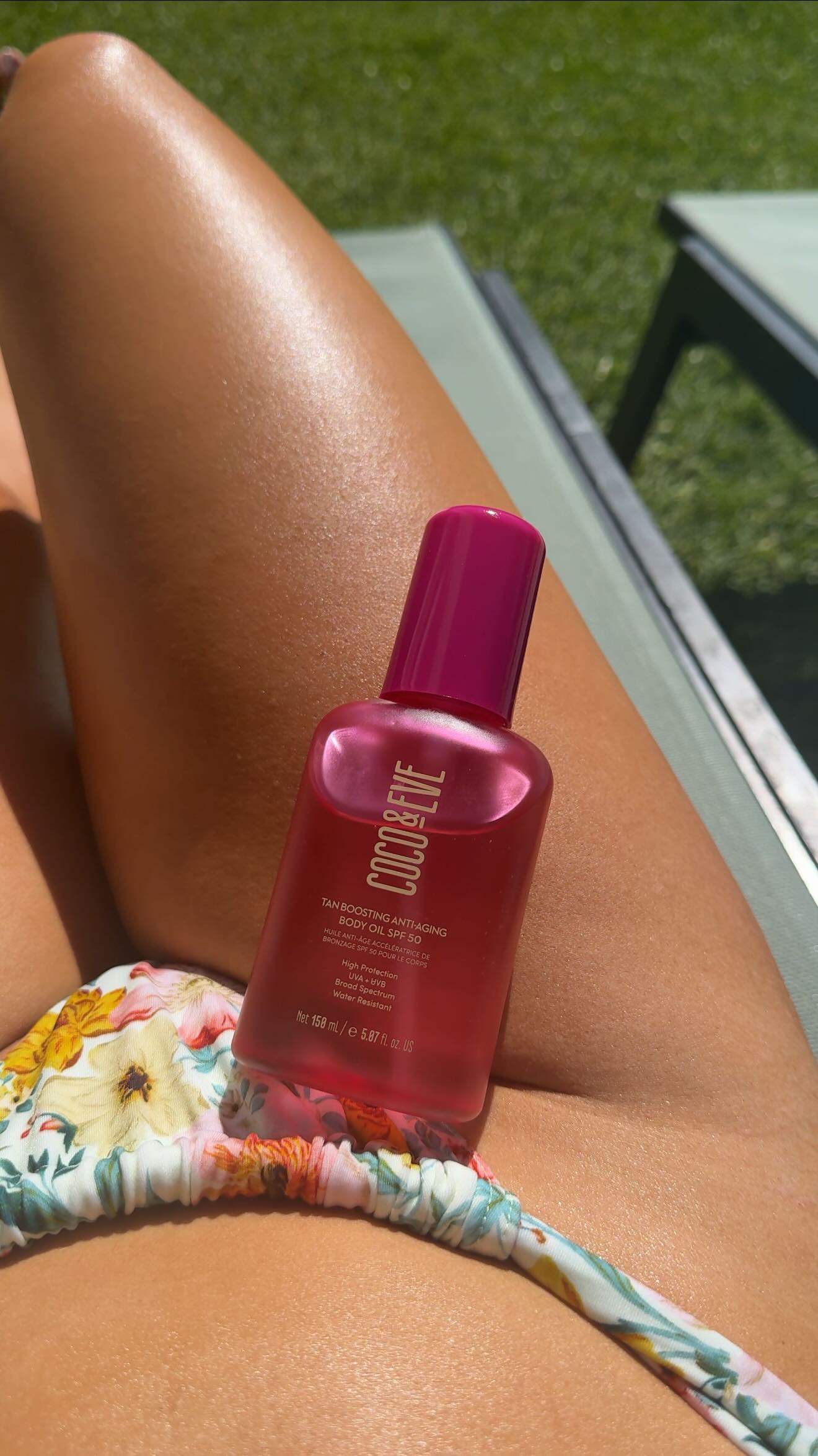 Instagram post by @_byjessevans for Cocoandeve. Caption reads: AD - A body oil that nourishes, illuminates and....