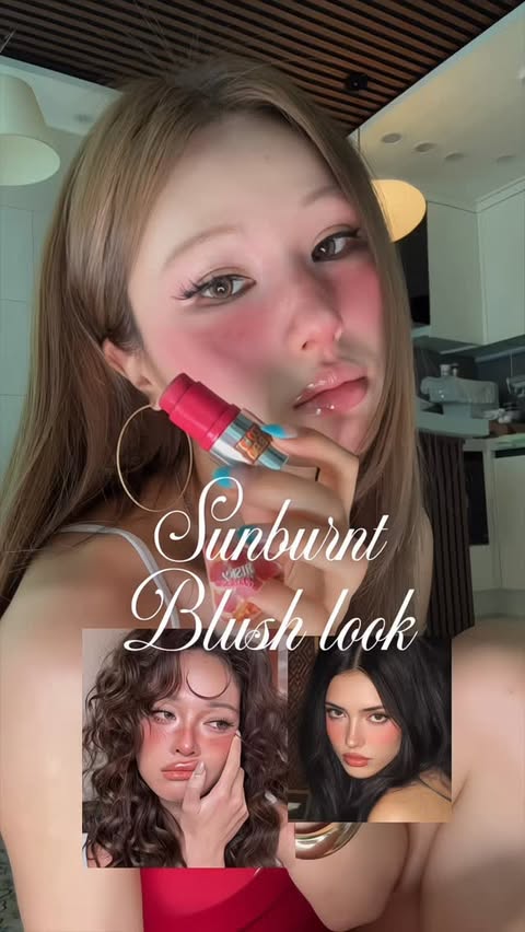 Instagram post by @jadeeu__ for Risky Beauty. Caption reads: [...] 너무 귀엽잖아!!!🍕 올여름 포인트 메이크업으로 딱 추천❤️....