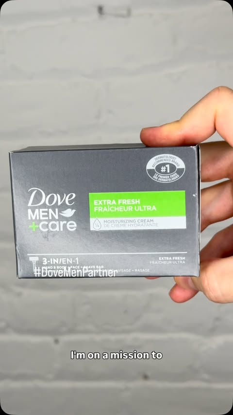 Instagram post by @dermangelo for Dove Men+Care. Caption reads: Elevate your shower routine! @dovemencare....