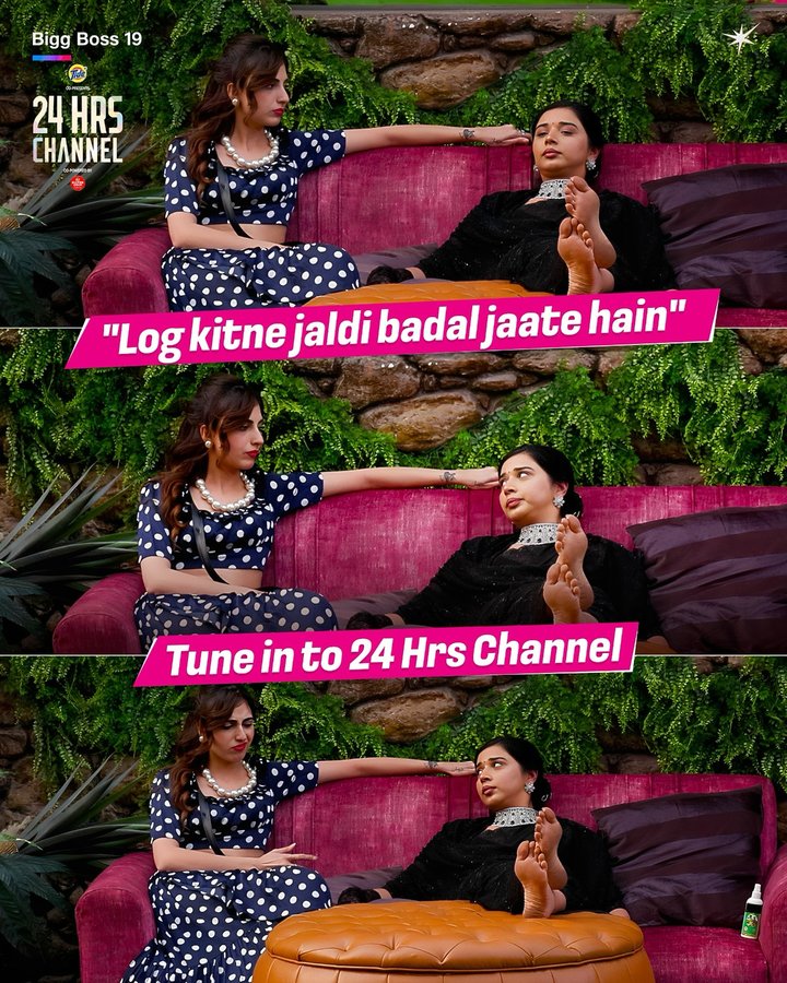 Instagram post by @tanyamittalofficial for JioCinema. Caption reads: Gharwalon ko lekar Tanya aur Farhana ke beech hui....