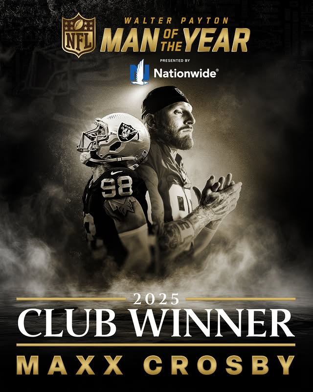 Instagram post by @raidersimpact for Nationwide. Caption reads: [...] Man of the Year Award presented by....