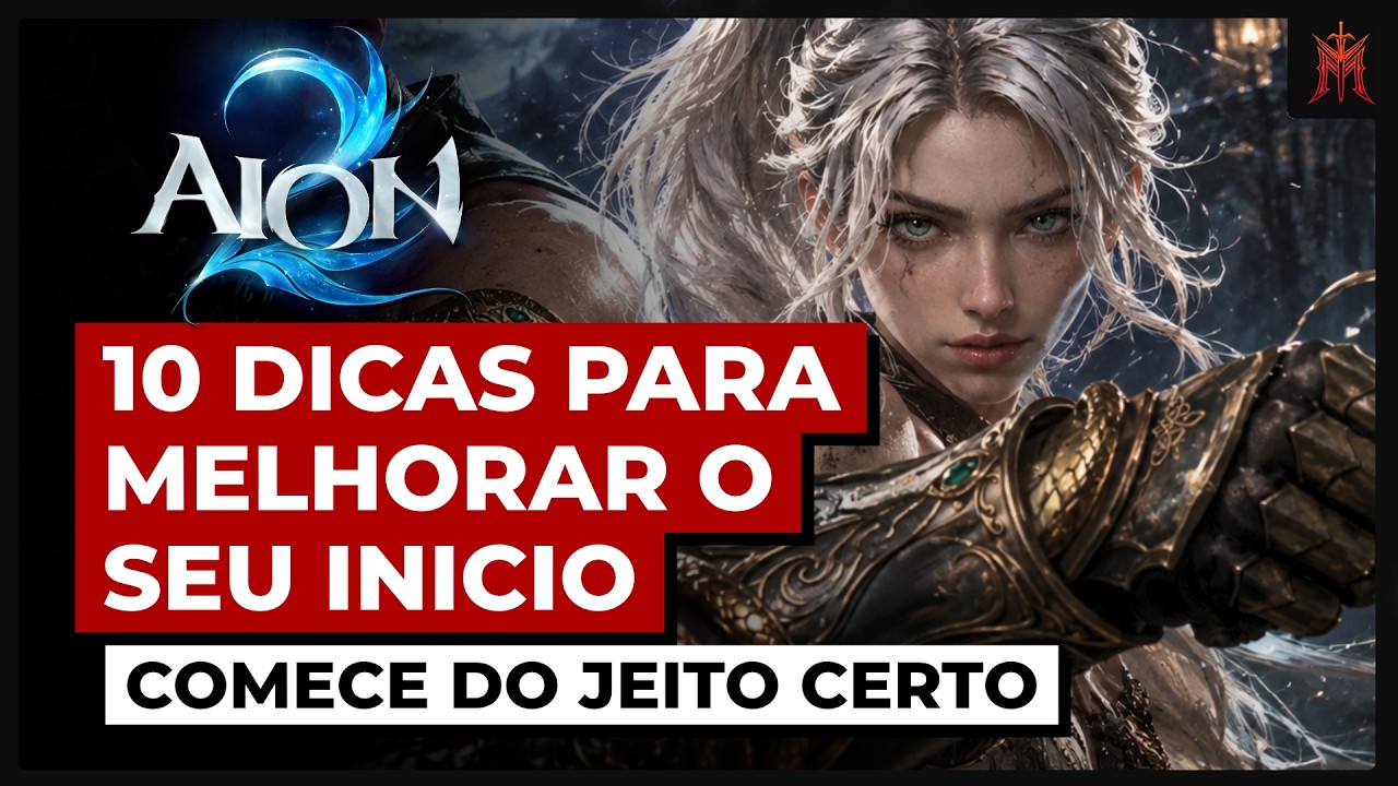 YouTube post by @manoimp for LagoFast. Caption reads: 10 Tips YOU NEED TO KNOW before PLAYING AION 2.