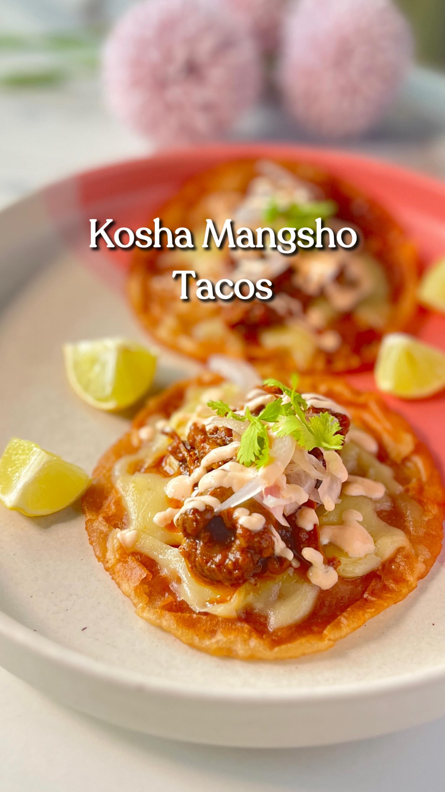 Instagram post by @sanjanatries for Licious. Caption reads: Kosha Mangsho Luchi 🤌🏼✨

During Pujo, everything....