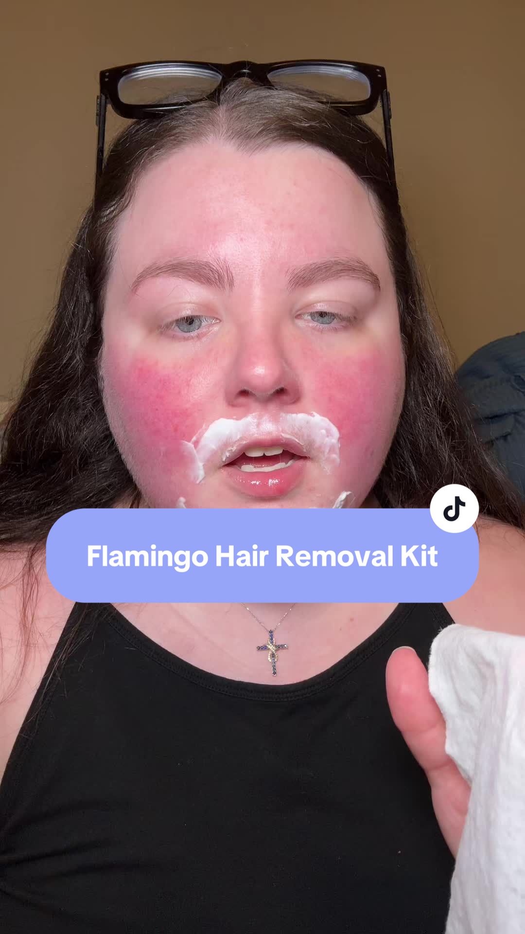 TikTok post by @thereallaurengiakas for Flamingo. Caption reads: This helps me SO much @Flamingo #pcosproblems....