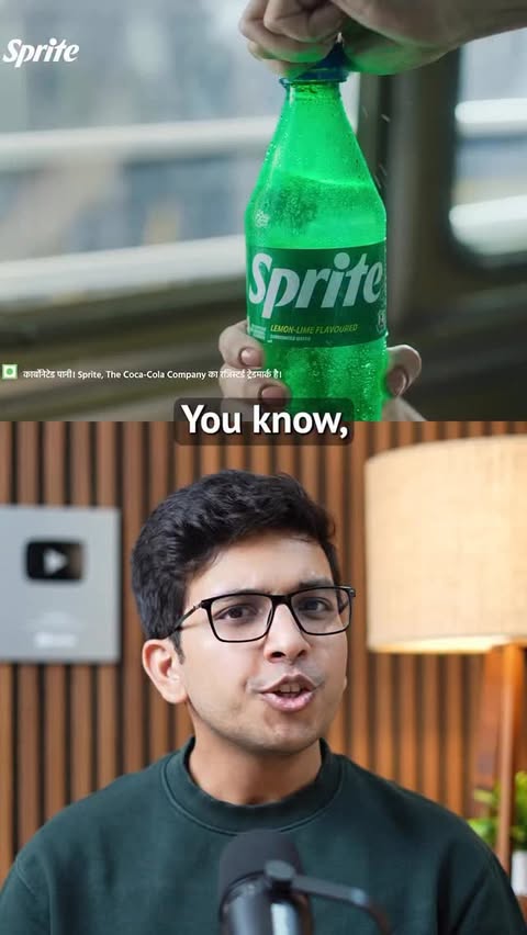 Instagram post by @businesswithbansal for Sprite. Caption reads: Sprite just made an ad that makes fun of AI, and....