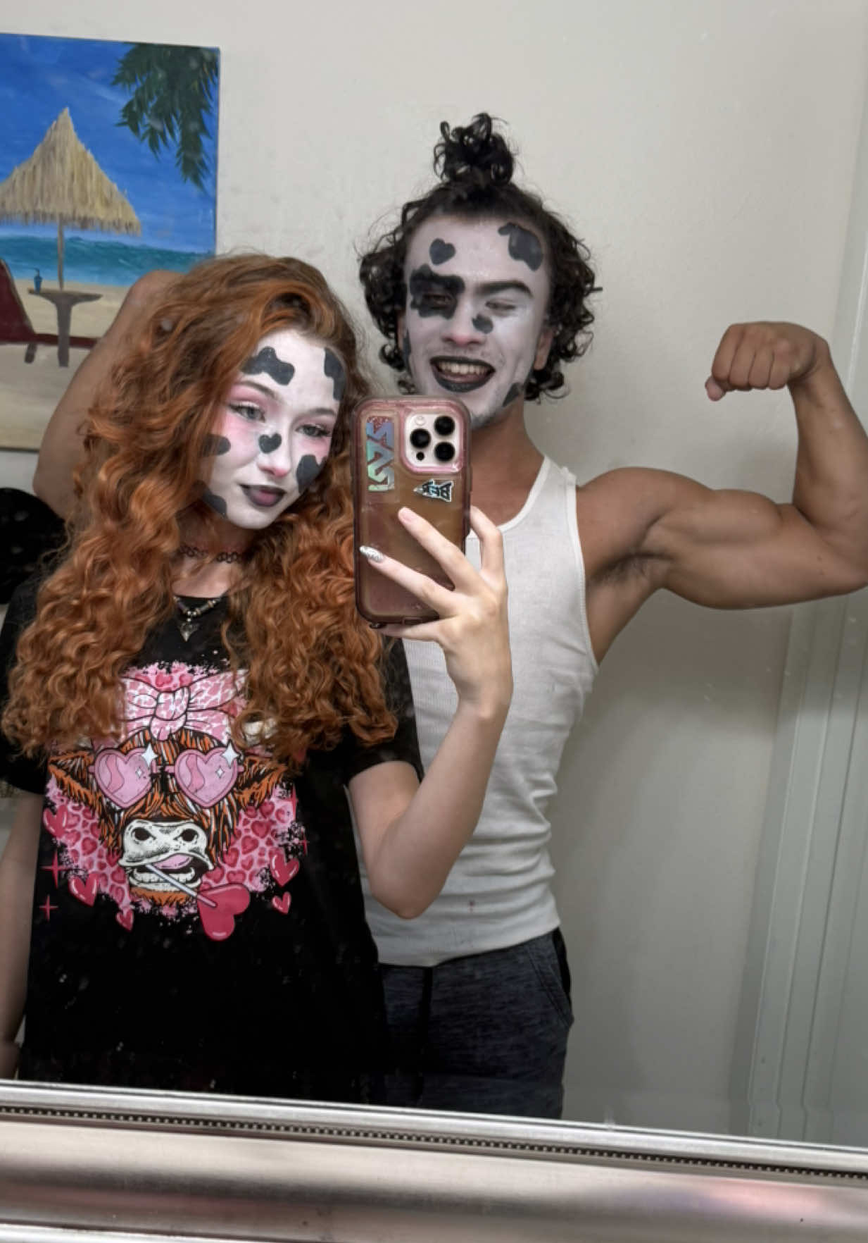 TikTok post by @alisha.ahr for L.A. COLORS. Caption reads: we da cutest cows👹🐮 @Chick-fil-A✨ makeup:....