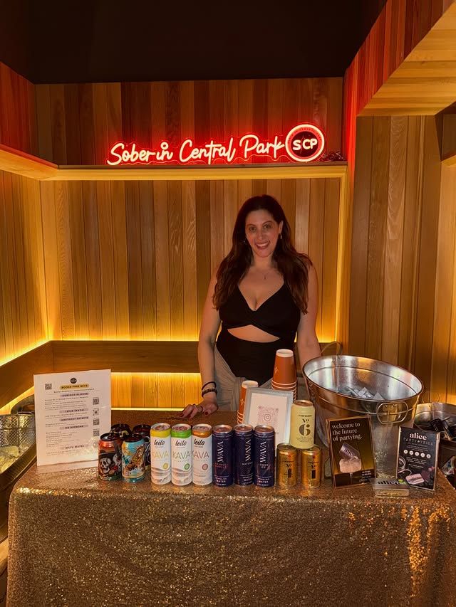 Instagram post by @soberincentralpark for curious elixirs. Caption reads: [...] (the people and their products): 🔮....