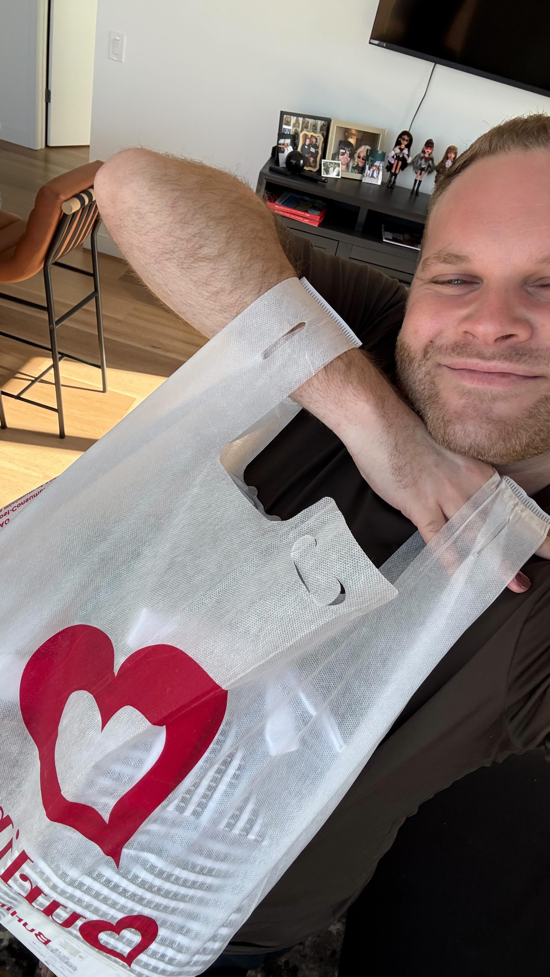 Instagram post by @bran_flakezz for Burlington. Caption reads: #ad thanks for giving me my first desk job AND my....