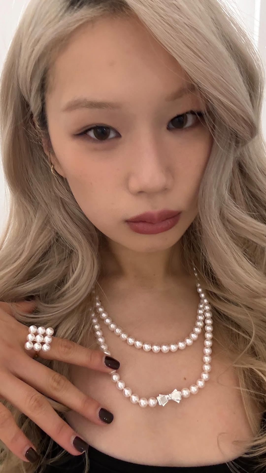 Instagram post by @nuriamaa for TASAKI. Caption reads: AD Tonight was all about the pearls 🫧....