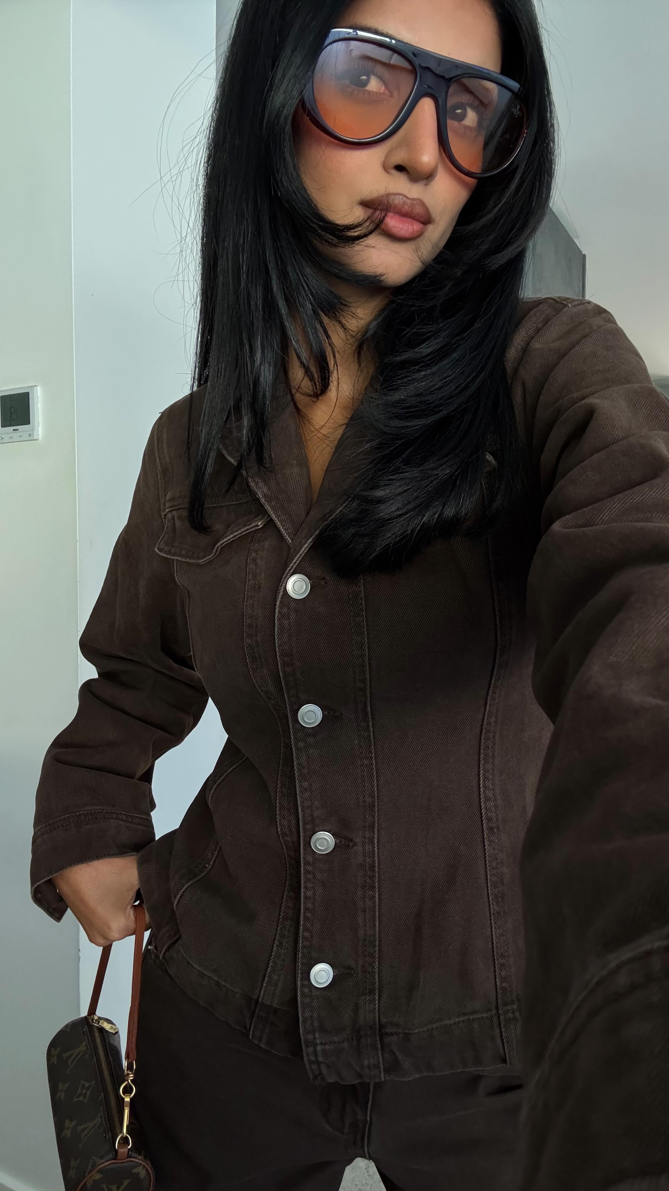 Instagram post by @kimmmann_ for PrettyLittleThing. Caption reads: double denim new in @prettylittlething <3 #Ad.