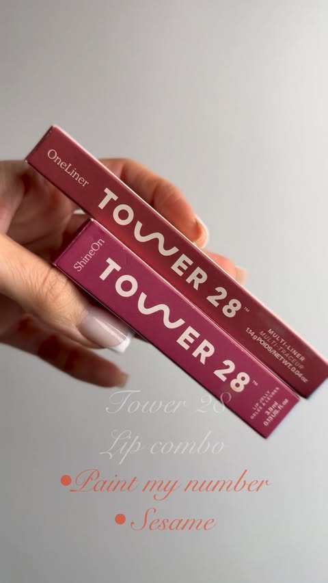 Instagram post by @hiba_m_hassan for Tower 28 Beauty. Caption reads: New favorite Lip Combo ✨

@tower28beauty.