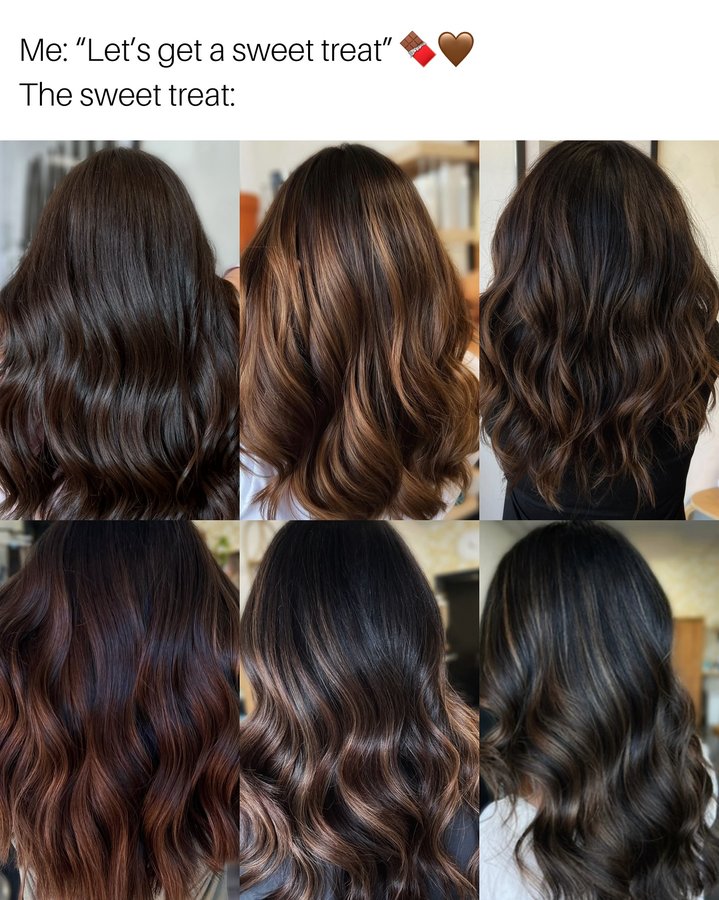 Instagram post by @hairby_emmyg for Moroccanoil Professionals. Caption reads: Happy National Chocolate Day! Moroccanoil has you....