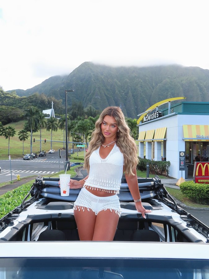 Instagram post by @lucindastrafford for Peacock TV. Caption reads: first week back to reality.. ♡ proud of overcoming....