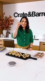 Instagram post by @thedefineddish for Crate and Barrel. Caption reads: What if @thedefineddish hosted your Thanksgiving?....