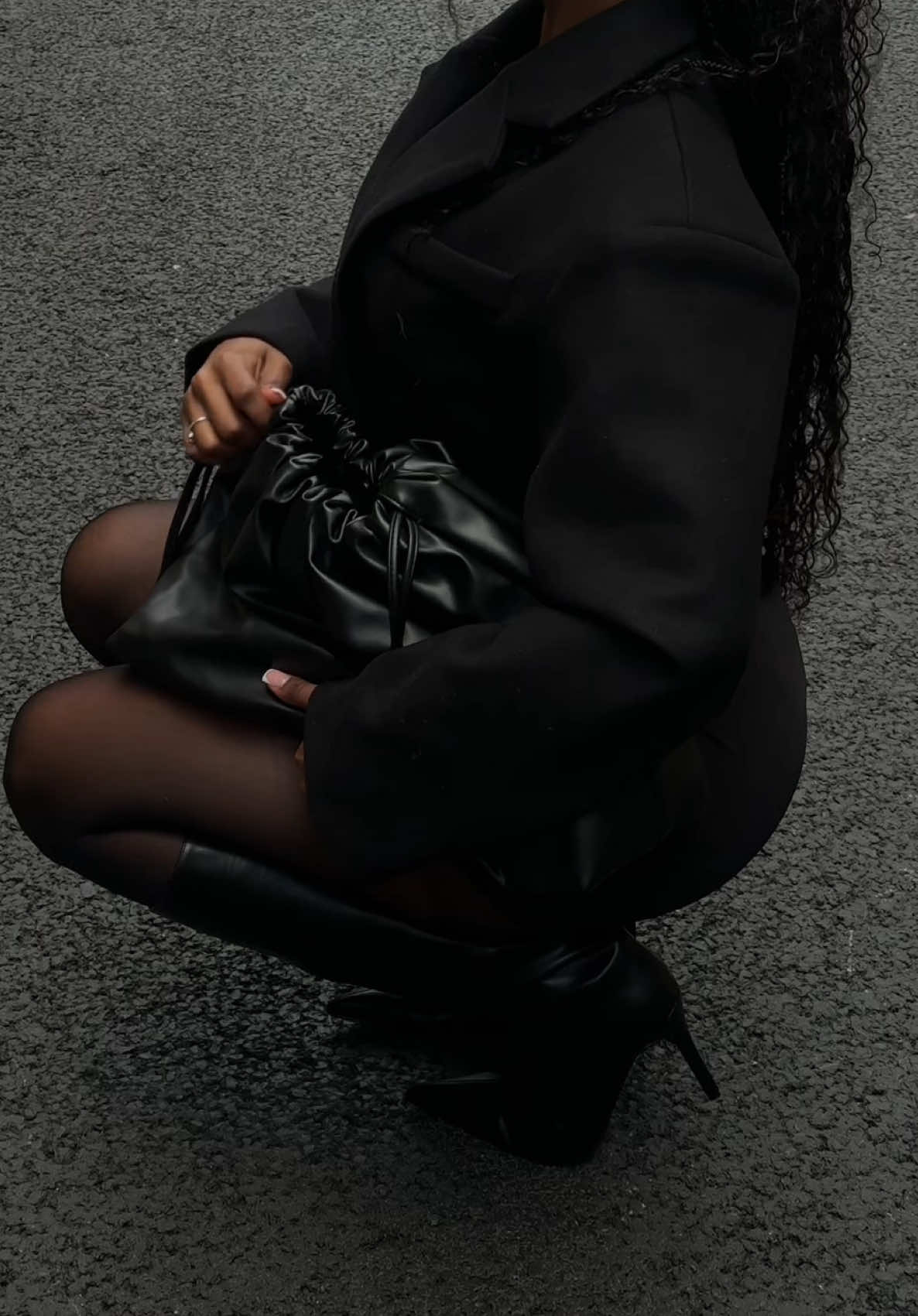 TikTok post by @antoniasestanovich for PrettyLittleThing. Caption reads: All black affair🖤  @prettylittlething #ad #fyp .