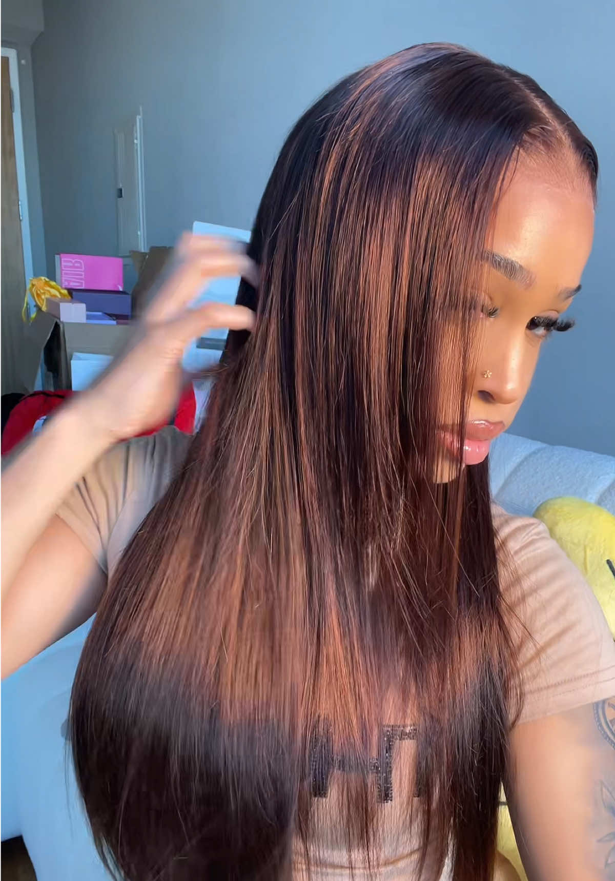 TikTok post by @bribass for Megalook. Caption reads: @Megalookhair @Megalookhair shop [...].