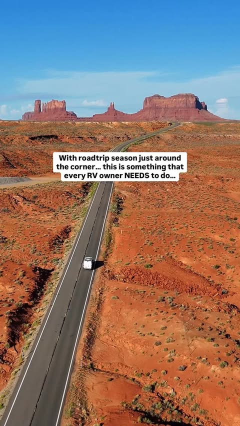 Instagram post by @wanderlusttravelcouple for TIMBREN INDUSTRIES. Caption reads: (ad) Every RV owner needs to do this ASAP 👇🏼....