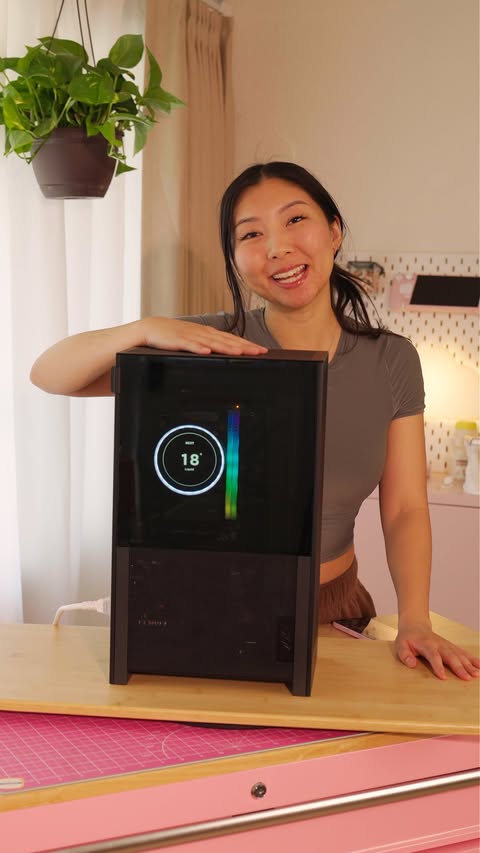 Instagram post by @peachietech for NZXT. Caption reads: [...] own SFF PC, definitely check out the @NZXT....