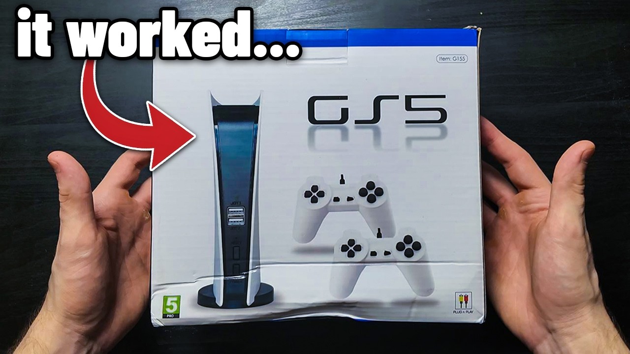 YouTube post by @Dymbz. for KontrolFreek. Caption reads: I Tested Every FAKE PlayStation 5....