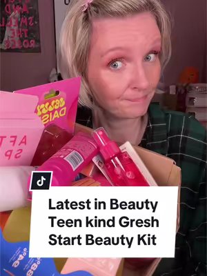 TikTok post by @40slifelou for Latest in Beauty. Caption reads: This @Latest in Beauty box for Teens is choc full....