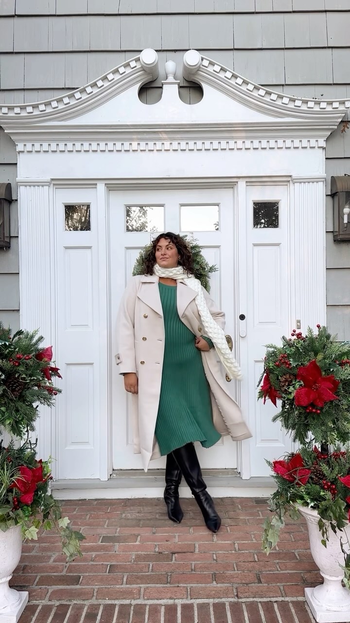 Instagram post by @kristinazias for Lane Bryant. Caption reads: the way I cannot wait to be cute, festive and cozy....