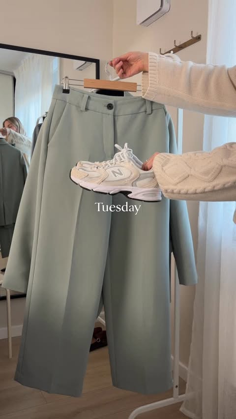 Instagram post by @useless_dk for POLÈNE. Caption reads: All the spring fits this week 🌱 #capsulewardrobe....