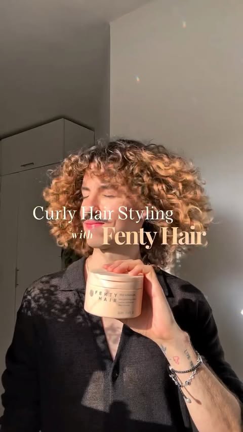 Instagram post by @medicenpancho1 for Fenty Hair. Caption reads: [...] home curl - Defining styling cream by:....