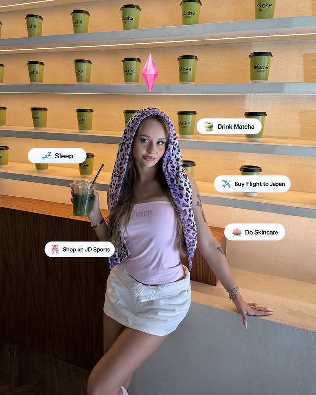Instagram post by @lilajanowska for JD Sports. Caption reads: Matcha run in my @jdsportspl outfit 💞 #reklama.