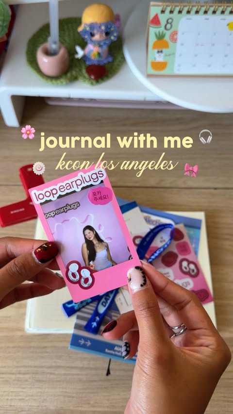 Instagram post by @marikocreates for Loop Earplugs. Caption reads: Journal with me and @loopearplugs from KCON LA....