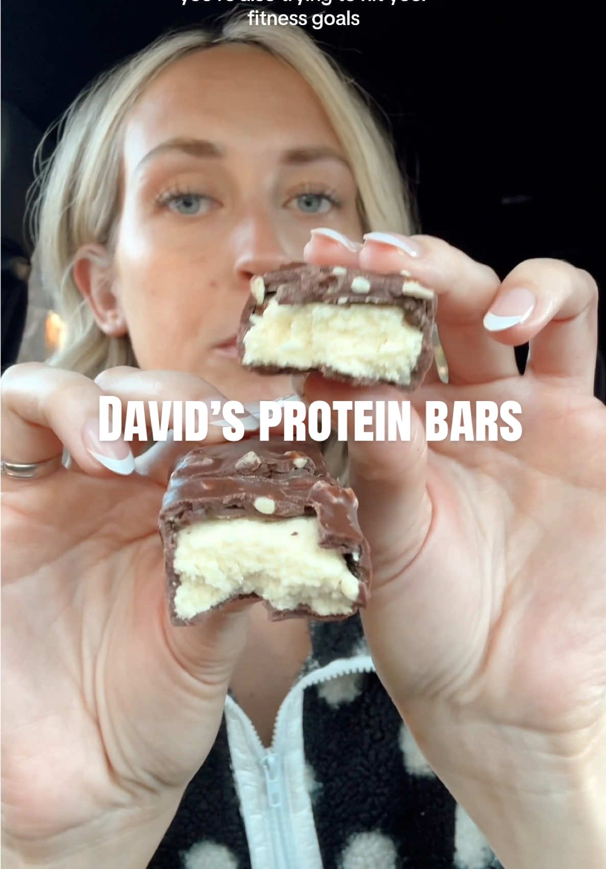 TikTok post by @mikaelajoysmith for David Protein. Caption reads: [...] #proteingoal #summerbody @David Protein....