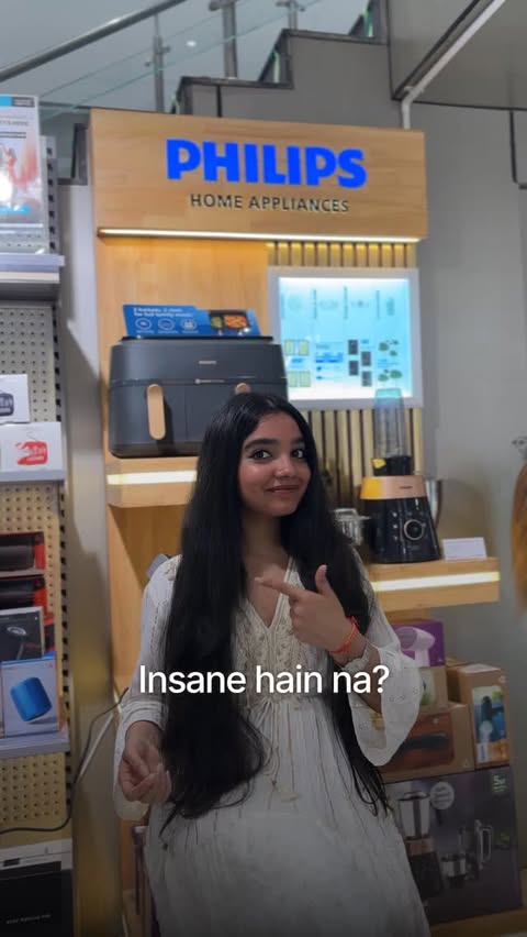 Instagram post by @ugcwithishq for Philips. Caption reads: [...] 💇‍♀️ Croma is my destination to find....